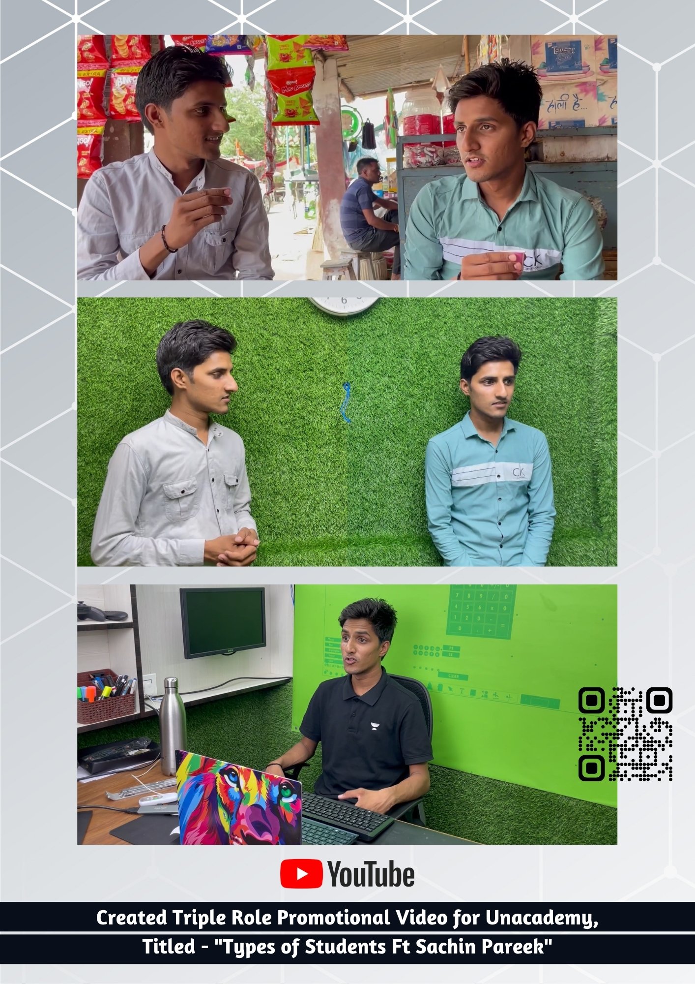 Sachin Pareek Created Triple Role Promotional Video for Unacademy – “Types of Students Ft. Sachin Pareek”