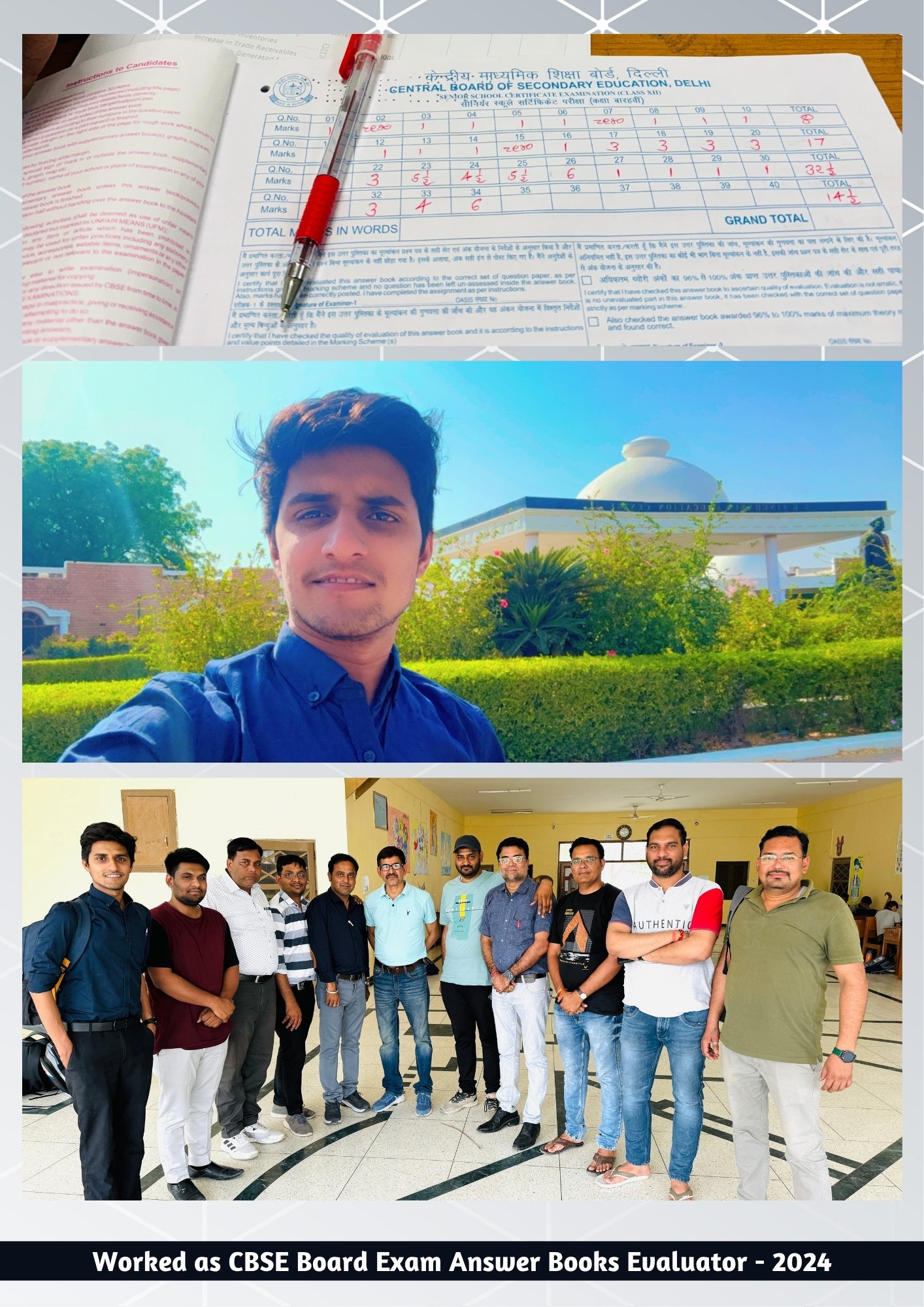 Sachin Pareek Served as a CBSE Board Examination Answer Book Evaluator in 2024