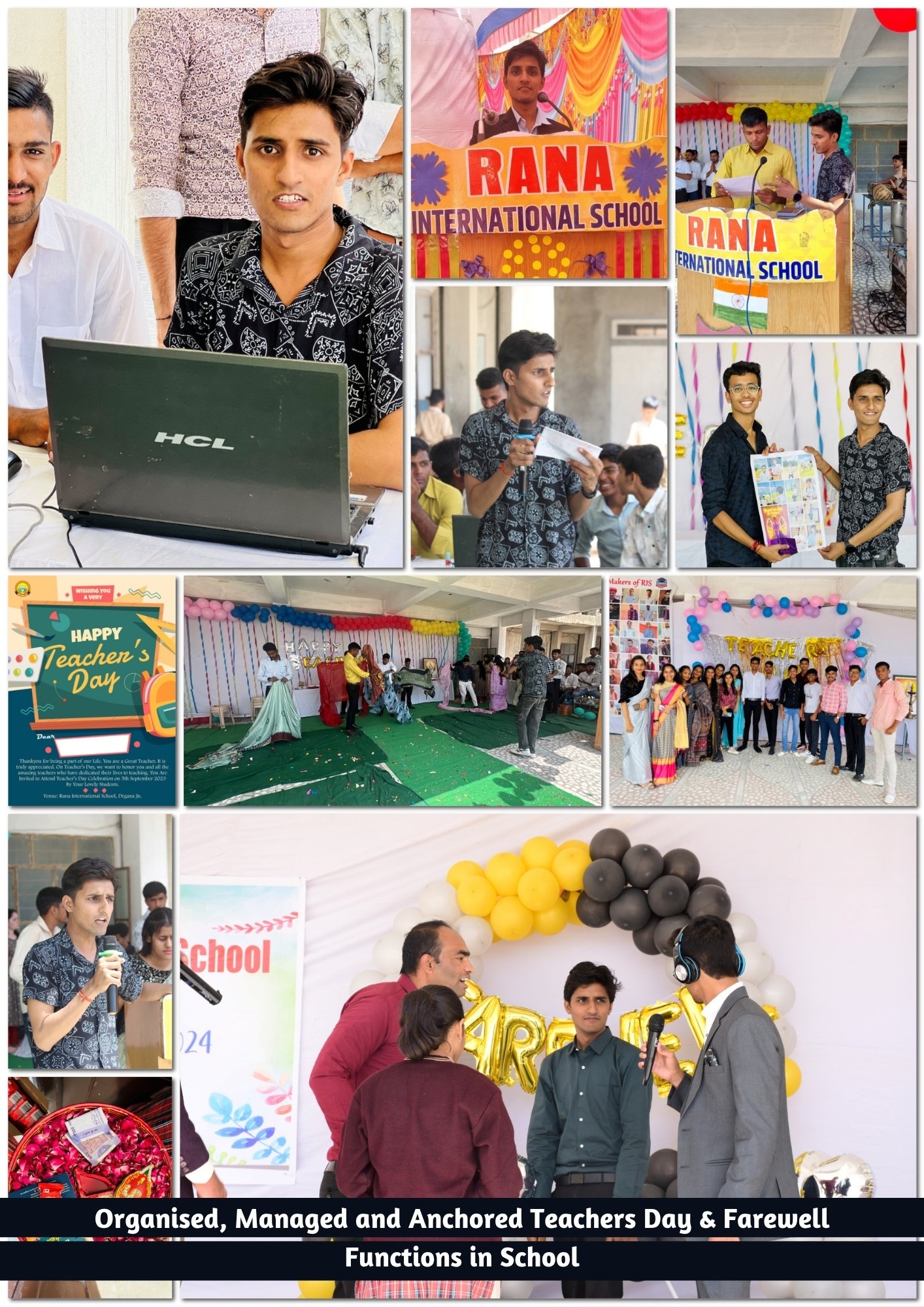 Sachin Pareek Organized, Managed, and Anchored Major School Events