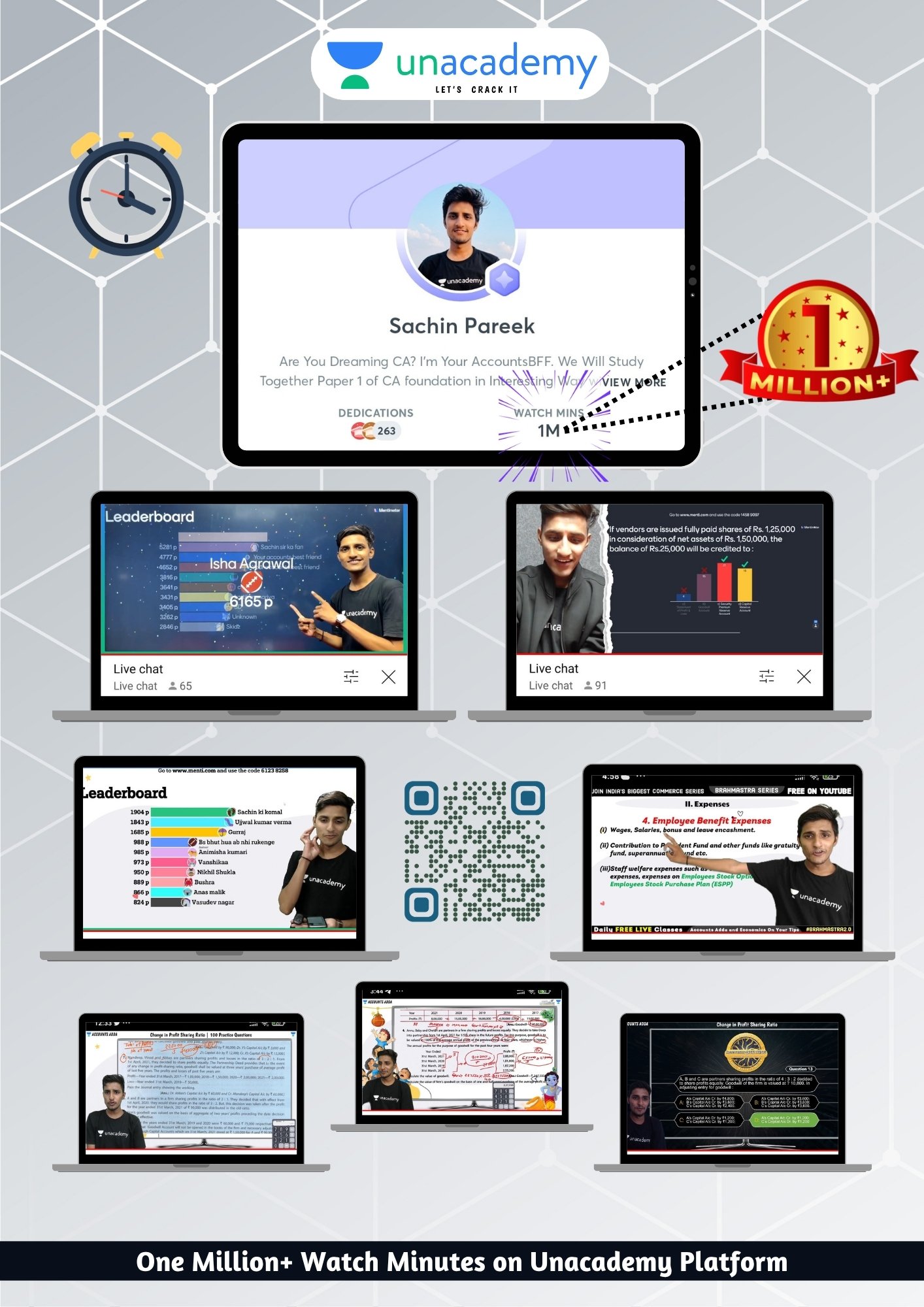 Sachin Pareek Achieves One Million+ Watch Minutes on Unacademy